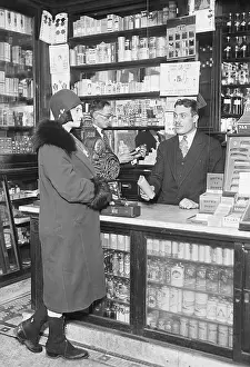 Drug Prints: Interior Of Drug Store 1930