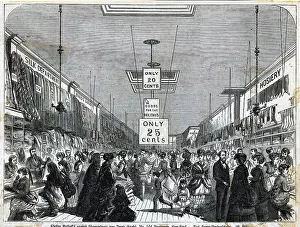 Hosiery Prints: Interior Of Drygoods Store (Illus.)