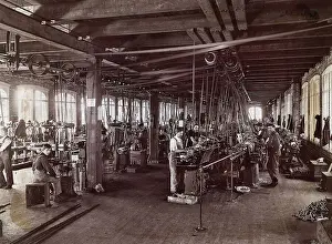 Laborer Prints: Interior Of Early Automobile Factory