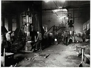 Interior Of Factory; Men At Work