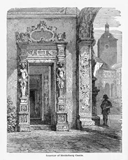 Door Gallery: Interior of Heidelberg Castle in Heidelberg, Germany Circa 1887