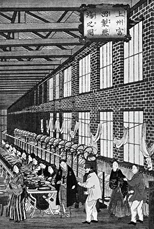 Interior of Japanese Silk Factory