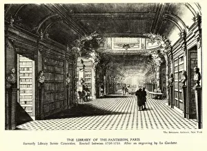 Interior of he Library of the Pantheon in Paris