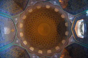 Silk Road Prints: Interior of Masjid-I Imam or Shah Mosque in Naqsh-e-Jahan Square