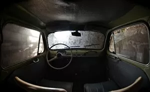 Spider Web Gallery: Interior of an old car