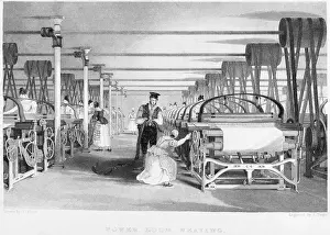 Interior of Power Loom Weaving Factory