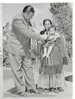 Phoenix Prints: Interior Secretary Playing with Native American Infant Held by Mother