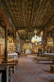 Tourist Destination Prints: interior of St. Michael Archangel Church, Binarowa