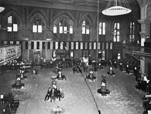 Stockbroker Prints: Interior Of Stock Exchange; Brokers
