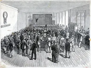 Stock Exchange Prints: Interior Of Stock Exchange; Woodcut