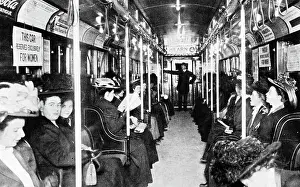 Sex Discrimination Prints: Interior of Subway Car Reserved for Women