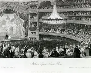 Balcony Prints: Interior of the Theatre Italien (Ovation of an Actor) by Eugene Lami