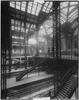 Penn Station: Echoes of Transit: Interior Tracks & Iron Roof Tracery Of Penn Station