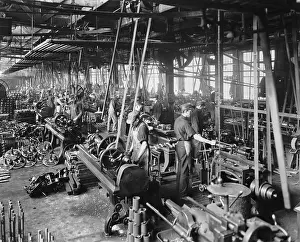 Kenosha Prints: Interior View of Automobile Factory