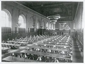 Interior View of Main Reading Room at New York City Public Library