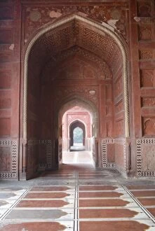 Interior view of the mosque at the Taj Mahal, Agra, Uttar Pradesh, India