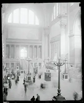 Penn Station: Echoes of Transit: Interior View of Pennsylvania Station During Late Nineteen Twenties
