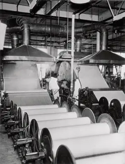 North Carolina Prints: Interior View of Textile Mill