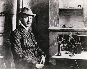 Solemnity Prints: Inventor Guglielmo Marconi next to His Radio