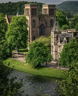 Inverness Cathedral and River Ness in Inverness, Scotland