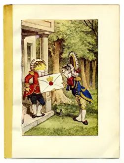 Illust Prints: Invitation - frog and fish illustration, (Alices Adventures in Wonderland)