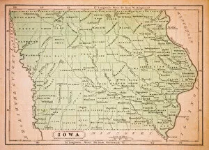 Images Dated 1st December 2015: Iowa 1852 Map