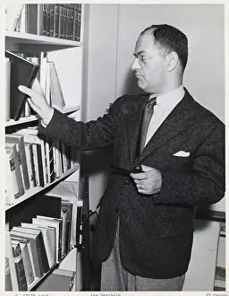 Lyricist Prints: Ira Gershwin Standing By Bookcase