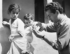 Vaccination Prints: Iranian Children Getting Tested for Malaria