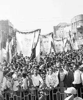 Tehran Prints: Iranian Crowd with Huge Signs