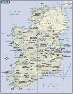 Images Dated 12th November 2017: Ireland country map