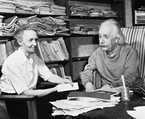 Princeton Prints: Irene Joliot Curie With Einstein