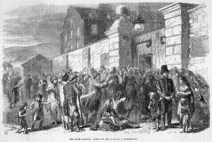 Starvation Prints: The Irish Famine: Scene at the Gate of a Workhouse