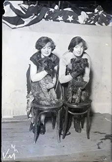 Terrier Prints: Irish Sisters With Their Irish Terriers