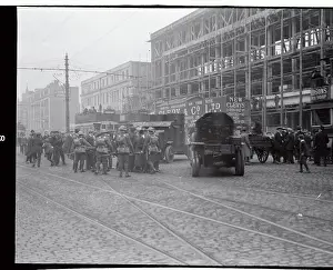 Dublin Prints: Irish Uprising with Armored Cars in Streets of Dublin