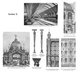 Iron Metal Prints: Iron constructions engraving 1895