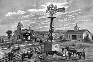 Barn Prints: The Iron Turbine Wind Engine Windmill