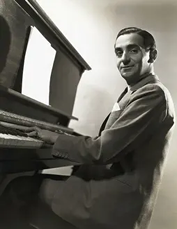 Songwriter Prints: Irving Berlin Playing the Piano