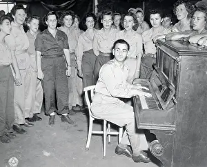 Irving Berlin Playing Piano for GIs