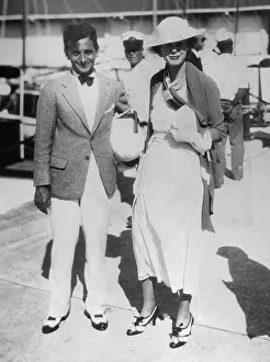 Bahamas Prints: Irving Berlin and Wife During Vacation