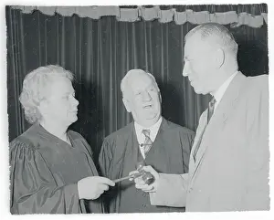 Irving M Prints: Irving Ives Presenting a Gavel to Mary Donlon