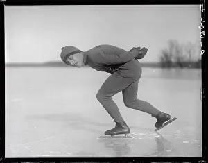 Irving Jaffe in Speed Skating Action