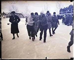 Irving Jaffee Being Aided Off Ice