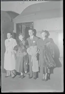 Irving Thalberg and Others Arriving