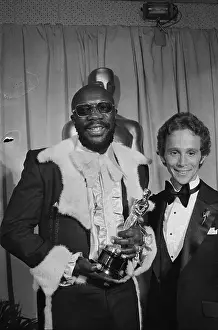 Music Score Prints: Isaac Hayes Receiving Oscar