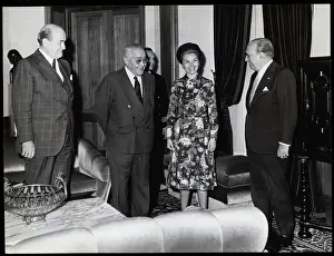 Isabel Peron W/Ricardo Balbin At Meeting