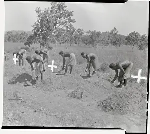 New Guinea Prints: Island Natives Building Grave Mounds