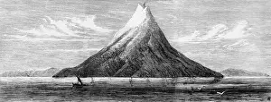 Caldera Prints: The Island and Volcano of Krakatoa Engraving