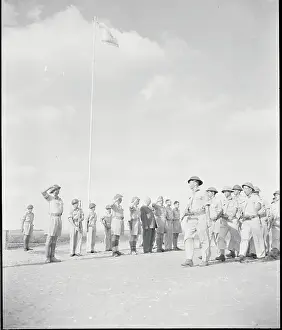 Israeli Soldiers Saluting to Flag