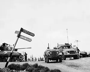 Directional Sign Prints: Israeli Vehicles Move Towards Jericho
