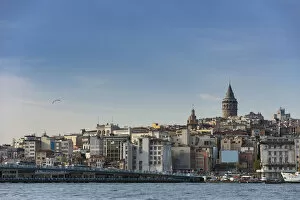 Images Dated 4th April 2013: Istanbul city with Galata tower from distance